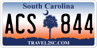 SC license plate ACS844