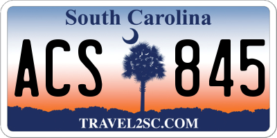 SC license plate ACS845