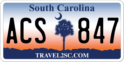 SC license plate ACS847
