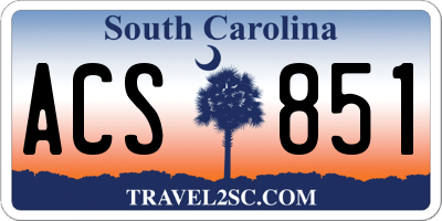 SC license plate ACS851