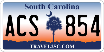 SC license plate ACS854