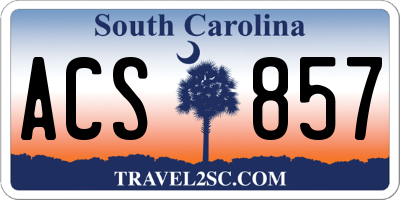 SC license plate ACS857