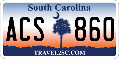 SC license plate ACS860