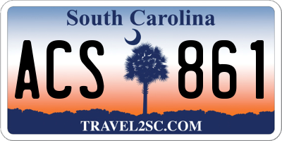 SC license plate ACS861