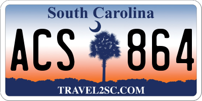 SC license plate ACS864