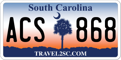 SC license plate ACS868