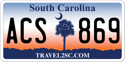 SC license plate ACS869