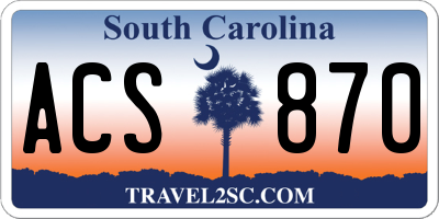 SC license plate ACS870