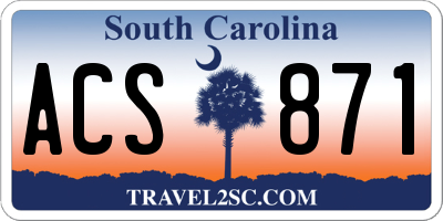 SC license plate ACS871