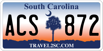SC license plate ACS872