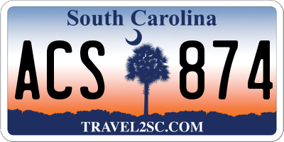 SC license plate ACS874