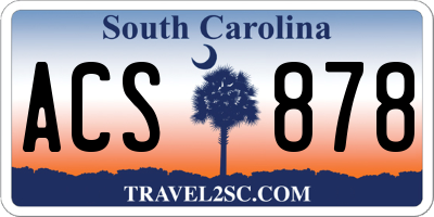 SC license plate ACS878
