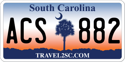 SC license plate ACS882