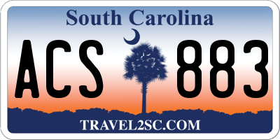 SC license plate ACS883