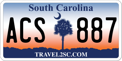 SC license plate ACS887