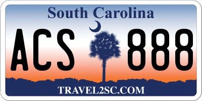 SC license plate ACS888