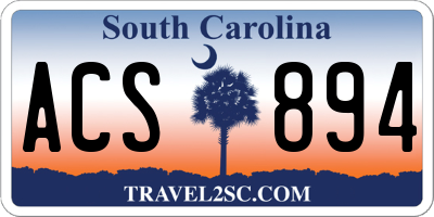 SC license plate ACS894