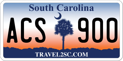 SC license plate ACS900