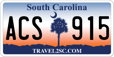 SC license plate ACS915