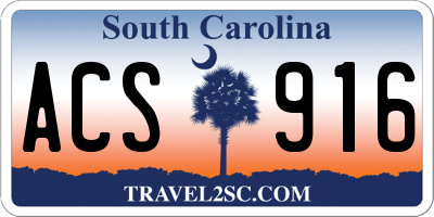 SC license plate ACS916