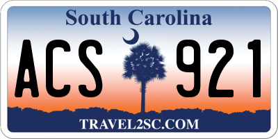 SC license plate ACS921