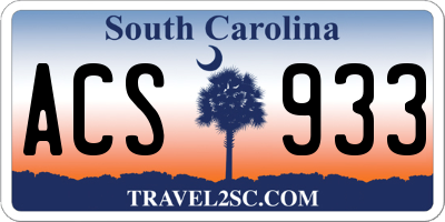 SC license plate ACS933