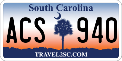 SC license plate ACS940