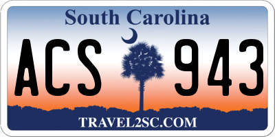 SC license plate ACS943
