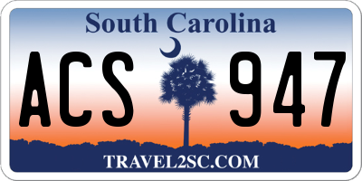 SC license plate ACS947