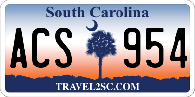 SC license plate ACS954