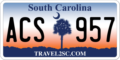 SC license plate ACS957