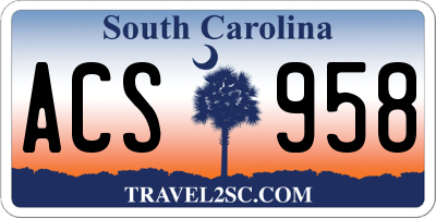 SC license plate ACS958