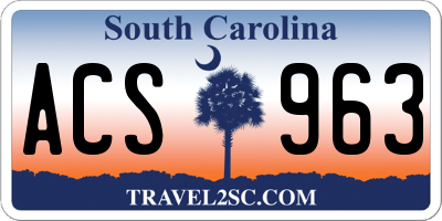 SC license plate ACS963