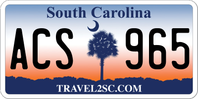 SC license plate ACS965