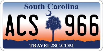 SC license plate ACS966