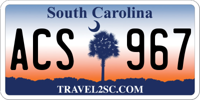 SC license plate ACS967