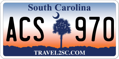 SC license plate ACS970