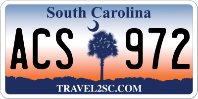 SC license plate ACS972