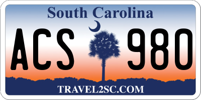 SC license plate ACS980