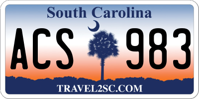 SC license plate ACS983