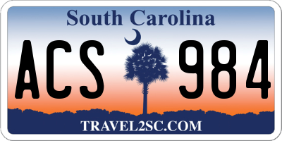 SC license plate ACS984