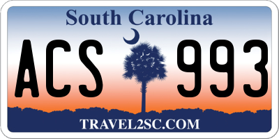 SC license plate ACS993