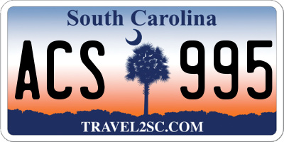 SC license plate ACS995
