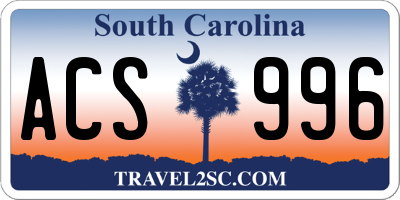 SC license plate ACS996