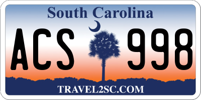 SC license plate ACS998
