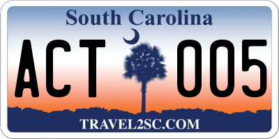 SC license plate ACT005