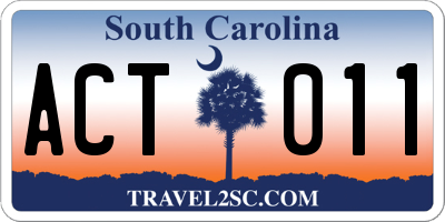 SC license plate ACT011