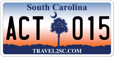SC license plate ACT015