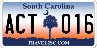 SC license plate ACT016