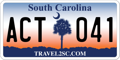 SC license plate ACT041